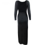 Backless High Side Split Long Sleeve Bodycon Maxi Dress