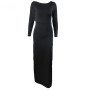 Backless High Side Split Long Sleeve Bodycon Maxi Dress