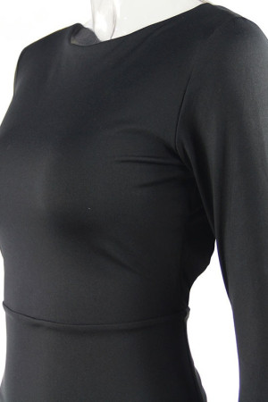 Backless High Side Split Long Sleeve Bodycon Maxi Dress