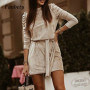 Velvet Turtleneck Puff Sleeve Bodycon Mini Dress