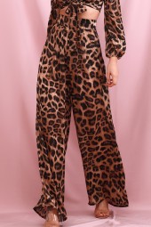 Lovely Apricot High-Waisted Wide-Leg Loose Long Pants Springpants