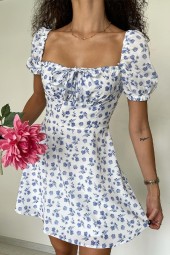 Boho Flower Lacing Sundress: Summer Vacation Holiday Streetwear Outfit