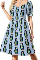 Swedish Flag Penguin Dress: Elegant and Luxurious Set