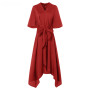 Vintage Floral Short Sleeve High Waist Plus Size Maxi Dress
