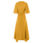 Vintage Floral Short Sleeve High Waist Plus Size Maxi Dress