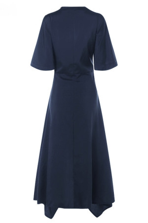 Vintage Floral Short Sleeve High Waist Plus Size Maxi Dress