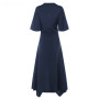 Vintage Floral Short Sleeve High Waist Plus Size Maxi Dress