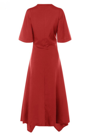 Vintage Floral Short Sleeve High Waist Plus Size Maxi Dress