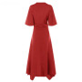 Vintage Floral Short Sleeve High Waist Plus Size Maxi Dress