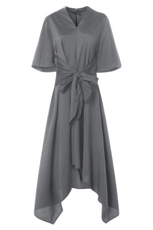 Vintage Floral Short Sleeve High Waist Plus Size Maxi Dress