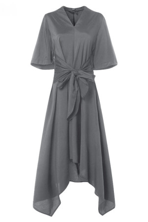 Vintage Floral Short Sleeve High Waist Plus Size Maxi Dress