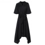 Vintage Floral Short Sleeve High Waist Plus Size Maxi Dress