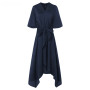 Vintage Floral Short Sleeve High Waist Plus Size Maxi Dress