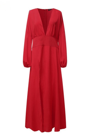 Asymmetric Lantern Sleeve Plus Size Long Blouse
