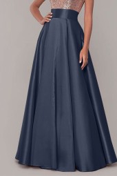 Summer Casual High Waist Maxi Satin Skirts for Work and Ol