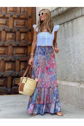 Boho Floral Maxi Skirt for Effortless Summer Style