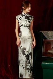 Autumn Ice Silk Qipao Cheongsam - Elegant Doublelayer Design