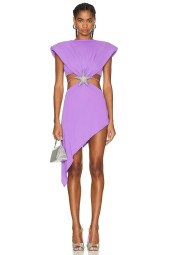 Diamond Starfish Belt Hollow Asymmetric Bandage Celebrity Dress - Sleeveless and Elegant