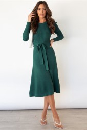 Bubble Knit High Waist Sweater Dress