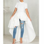 Layered Ruffle Short Sleeve High-Low Plus Size Dress