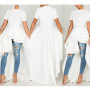 Layered Ruffle Short Sleeve High-Low Plus Size Dress
