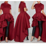 Layered Ruffle Short Sleeve High-Low Plus Size Dress