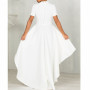 Layered Ruffle Short Sleeve High-Low Plus Size Dress