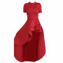 Layered Ruffle Short Sleeve High-Low Plus Size Dress