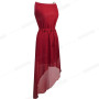 Chiffon Spaghetti Strap Square Neck High-Low Dress