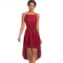 Chiffon Spaghetti Strap Square Neck High-Low Dress