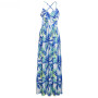 Floral Backless V-Neck Sleeveless Boho Plus Size Maxi Dress