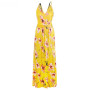 Floral Backless V-Neck Sleeveless Boho Plus Size Maxi Dress
