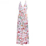 Floral Backless V-Neck Sleeveless Boho Plus Size Maxi Dress
