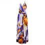 Floral Backless V-Neck Sleeveless Boho Plus Size Maxi Dress