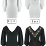 Lace Open Back Lantern Sleeve V-Neck Bodycon Midi Dress