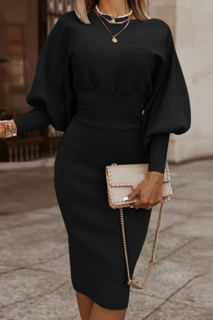 Lantern Long Sleeve Slim Fit Bodycon Dress
