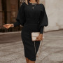 Lantern Long Sleeve Slim Fit Bodycon Dress