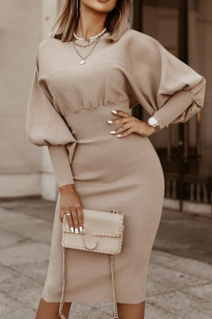 Lantern Long Sleeve Slim Fit Bodycon Dress