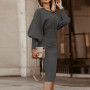 Lantern Long Sleeve Slim Fit Bodycon Dress