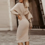 Lantern Long Sleeve Slim Fit Bodycon Dress