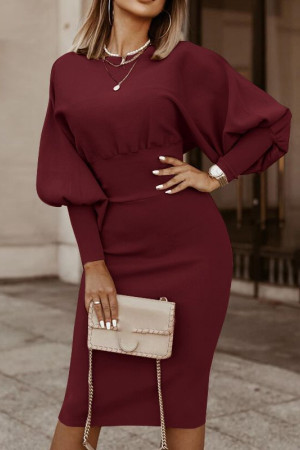 Lantern Long Sleeve Slim Fit Bodycon Dress