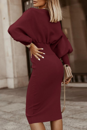 Lantern Long Sleeve Slim Fit Bodycon Dress