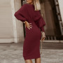 Lantern Long Sleeve Slim Fit Bodycon Dress