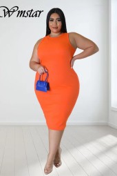 Summer-Ready Solid Bodycon Stretch Elegant Midi Dress