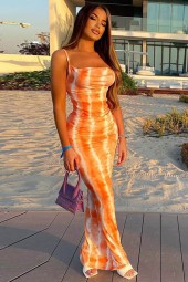 Sun-Kissed Summer: Sleeveless Slim Bodycon Beach Long Dress Streetwear