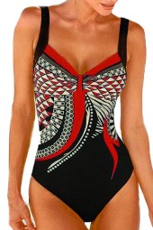 Wire-Free Onepiece Swimwear with Padded Bodysuit Design