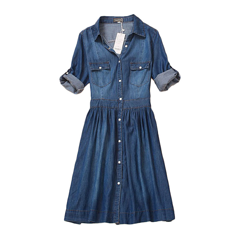 Elegant Spring Style: Plus Denim Jeans Dress